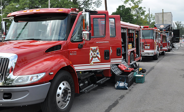 Alabama Fire Department trucks lined up