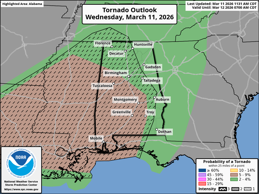 Alabama Severe Weather: Tornado & Damaging Wind Threat – March 11, 2026 ...